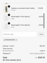 White Rabbit Energy coupon verification screenshot