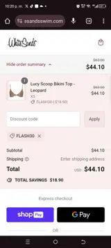 Flash30 coupon verification screenshot