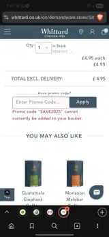 SAVE2025 coupon verification screenshot
