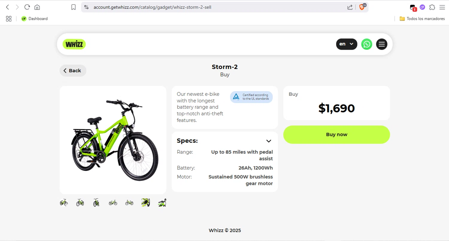 Whizz Bike promo code screenshot showing code RIDE applied at Whizz Bike checkout page. Uploaded by SimplyCodes community member LegendaryTitan9160 on Jun 22, 2025