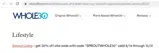 SPROUTWHOLE30 coupon verification screenshot
