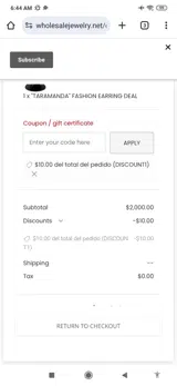 DISCOUNT1 coupon verification screenshot
