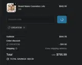 CREATE50 coupon verification screenshot