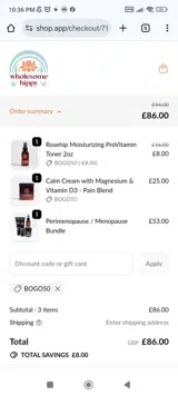 BOGO50 coupon verification screenshot