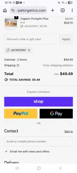 JACKSON10 coupon verification screenshot