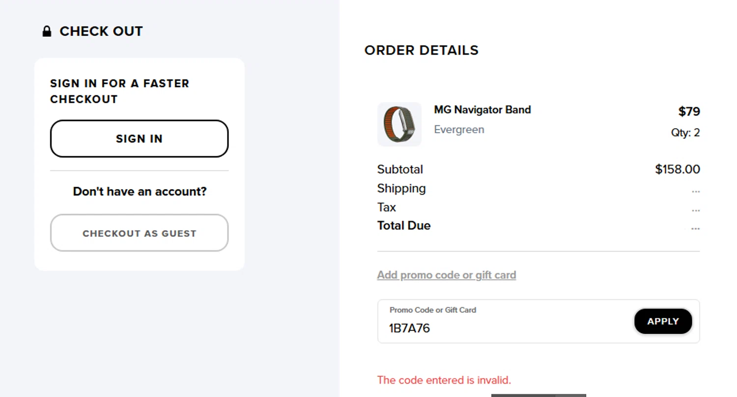 Verification screenshot for Free Gift Select Items at Whoop — 49d ago