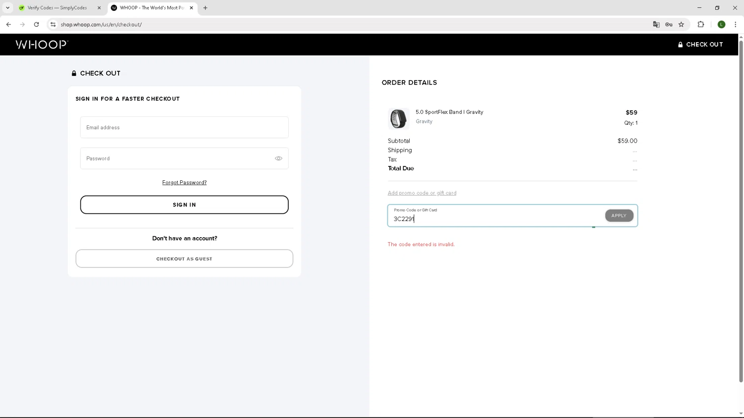 Verification screenshot for 1 Month Free on Membership (members Only) at Whoop — 3mo ago
