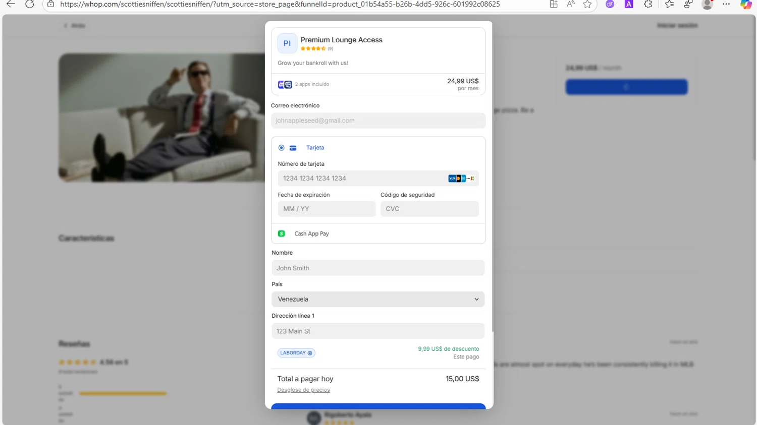 Whop promo code screenshot showing code Laborday applied at Whop checkout page. Uploaded by SimplyCodes community member VoucherWhiz9254 on Nov 13, 2025