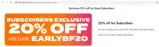 earlybf20 coupon verification screenshot