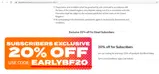 earlybf20 coupon verification screenshot