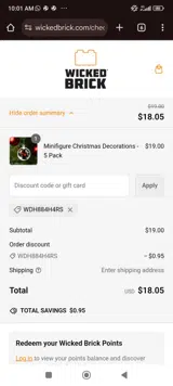 WDH884H4RS coupon verification screenshot