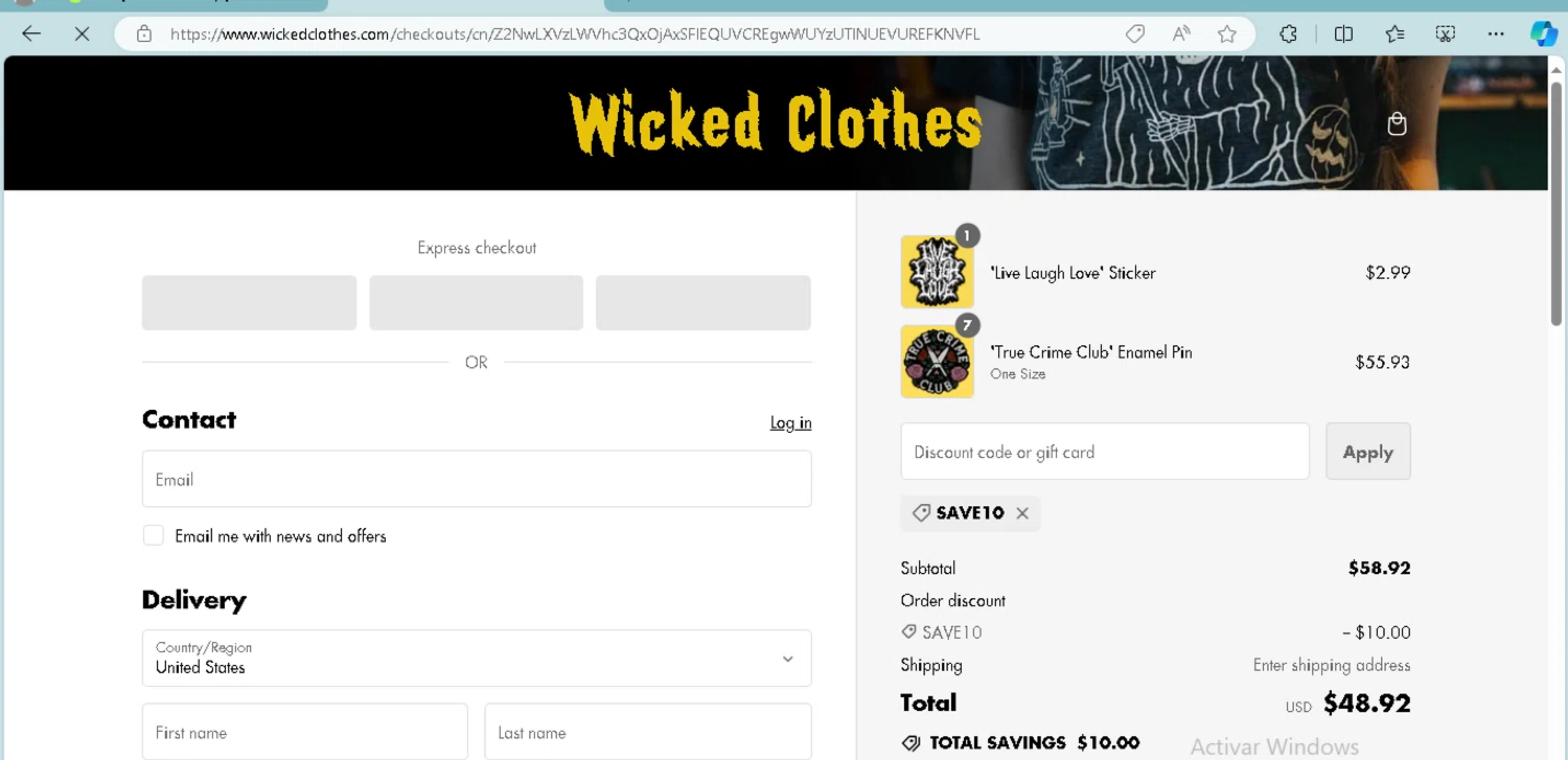Wicked Clothes Coupons 20 Off September 2024