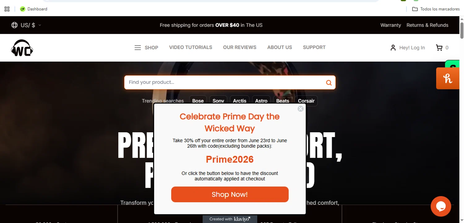 Wicked Cushions promo code screenshot showing code Prime2026 applied at Wicked Cushions checkout page. Uploaded by SimplyCodes community member Speedy on Jun 23, 2026