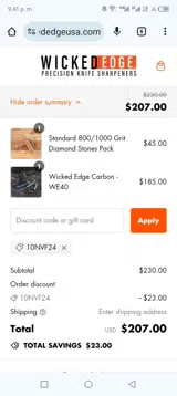 10NVF24 coupon verification screenshot