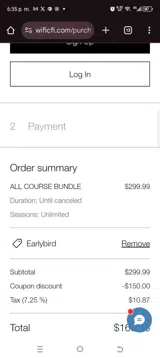 Earlybird coupon verification screenshot
