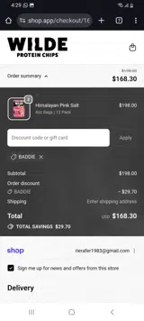 baddie coupon verification screenshot
