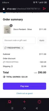 FREESHIPPING coupon verification screenshot