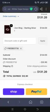 freebest50 coupon verification screenshot