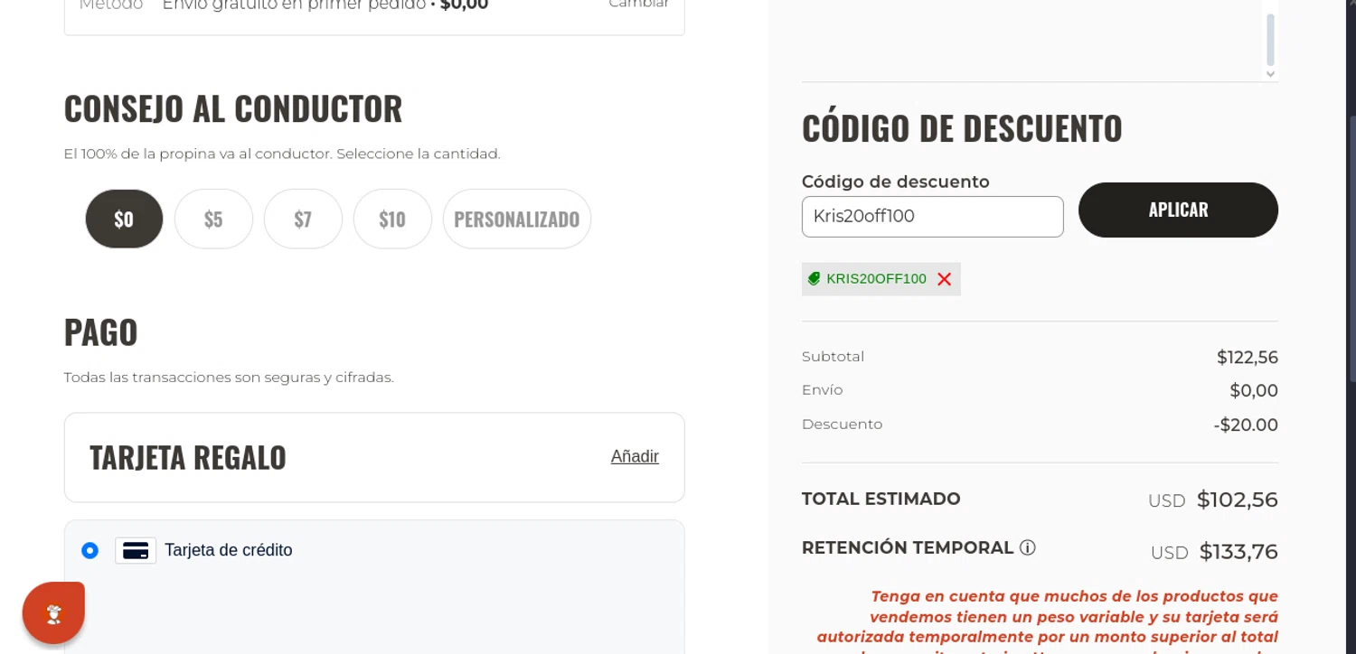 Wild Fork Foods checkout page showing Wild Fork Foods discount code box | Screenshot taken by SimplyCodes community member on Dec 9, 2024
