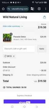 BF25 coupon verification screenshot