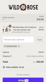 MAYDAY2025 coupon verification screenshot