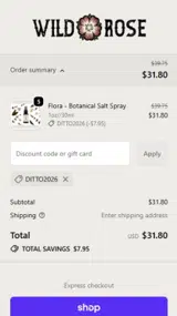 DITTO2026 coupon verification screenshot