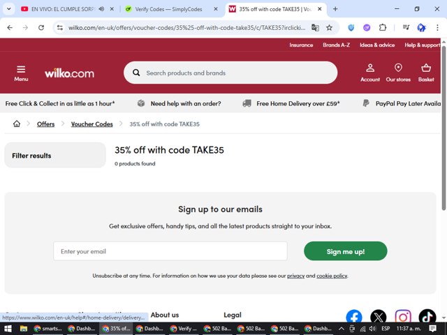 Wilko checkout page showing Wilko promo code box | Screenshot taken by SimplyCodes community member on Jul 10, 2025