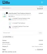 Willo coupon verification screenshot