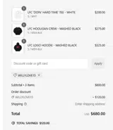 Willy Chavarria coupon verification screenshot