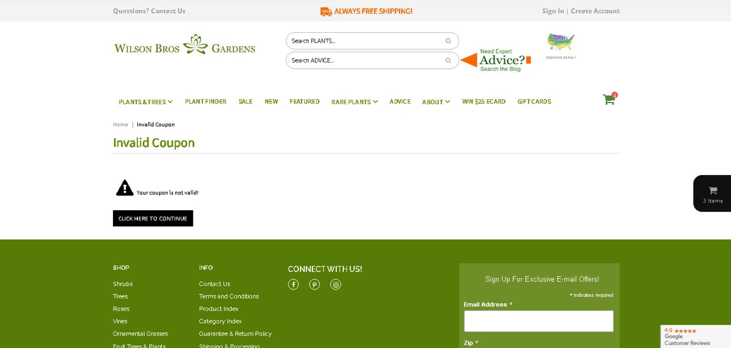 Wilson Bros Gardens promo code screenshot showing code READY-TO-PLANT applied at Wilson Bros Gardens checkout page. Uploaded by SimplyCodes community member xHRxUltrax on Jul 27, 2025