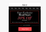 Wilt coupon verification screenshot