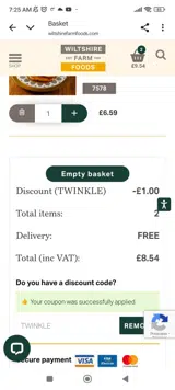 TWINKLE coupon verification screenshot