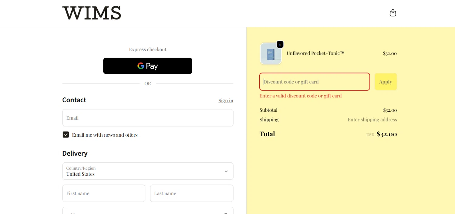 Wims discount code screenshot showing code Cooperdec15 applied at Wims checkout page. Uploaded by SimplyCodes community member juanisaac on Jan 2, 2026