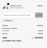 PROMO coupon verification screenshot