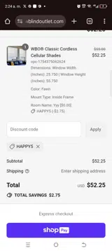 HAPPY5 coupon verification screenshot
