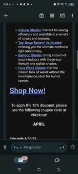 April coupon verification screenshot