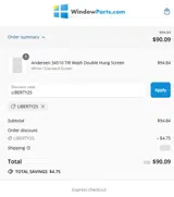 LIBERTY25 coupon verification screenshot
