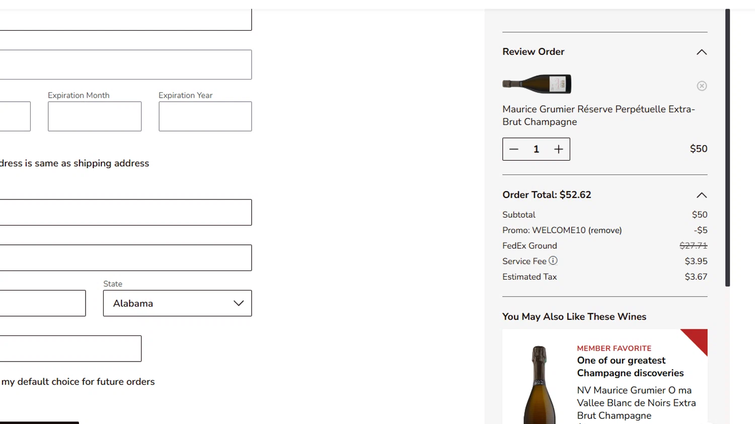 Wine Access promo code screenshot showing code WELCOME10 applied at Wine Access checkout page. Uploaded by SimplyCodes community member chepipro on Feb 26, 2026