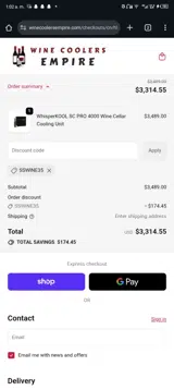 SSWINE35 coupon verification screenshot