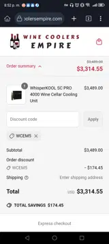 WCEM5 coupon verification screenshot