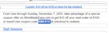 XMAS10 coupon verification screenshot