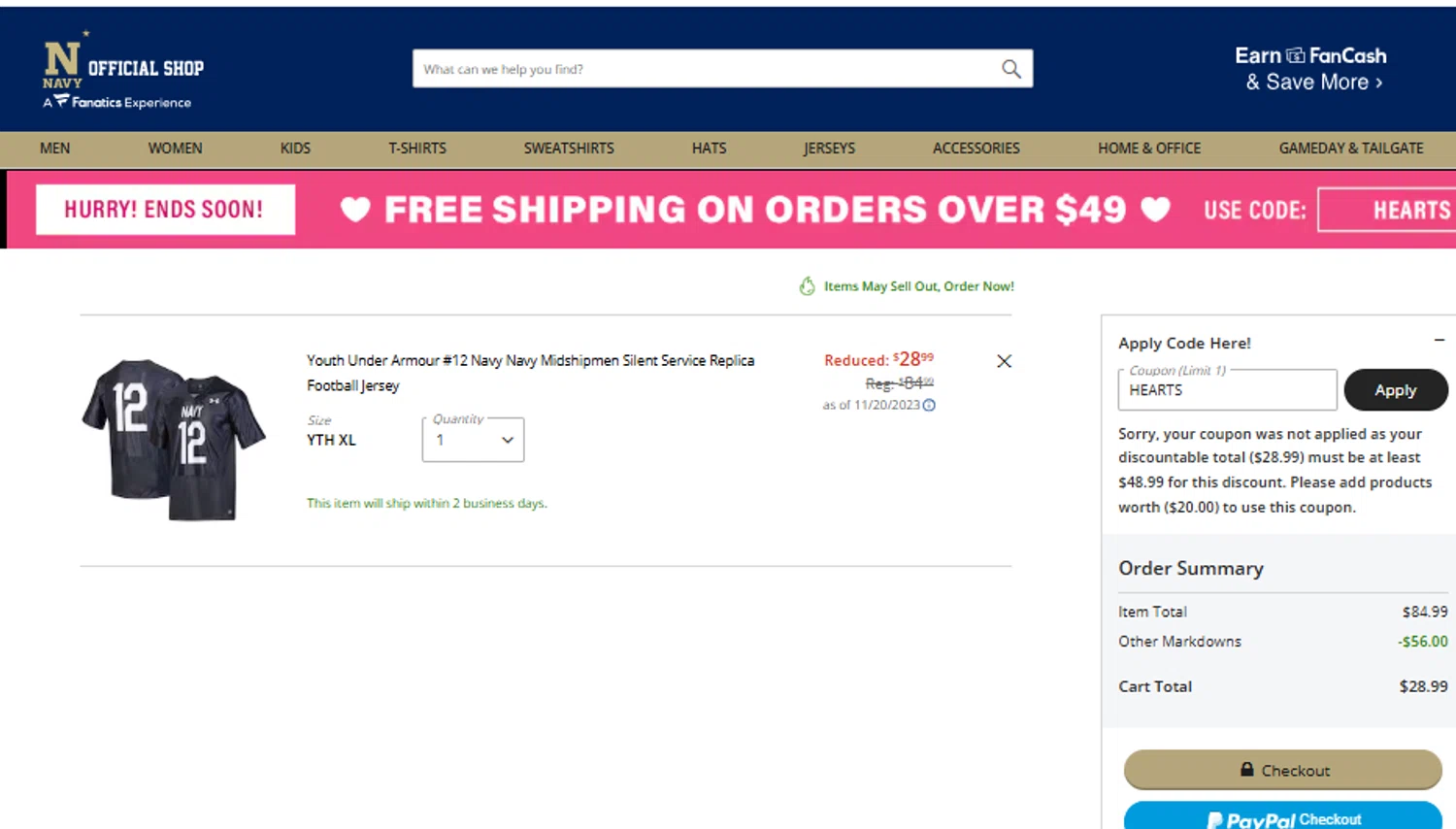 Wingly checkout page showing Wingly discount code box | Screenshot taken by SimplyCodes community member on Feb 14, 2025