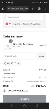 6F95GLLG coupon verification screenshot