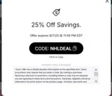 Winnipeg Jets Shop coupon verification screenshot