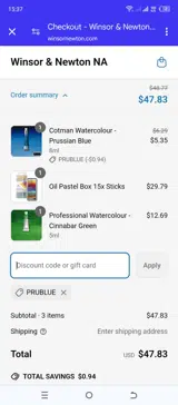 PRUBLUE coupon verification screenshot