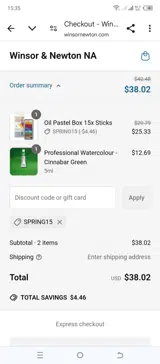 SPRING15 coupon verification screenshot