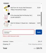 SAVE464 coupon verification screenshot
