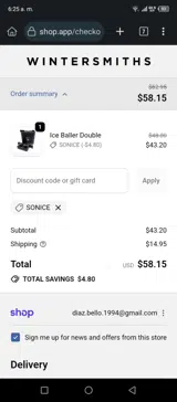 Wintersmiths coupon verification screenshot