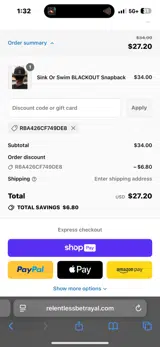 WIP coupon verification screenshot