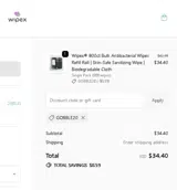 Wipex Natural coupon verification screenshot